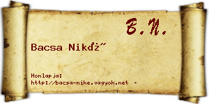 Bacsa Niké névjegykártya